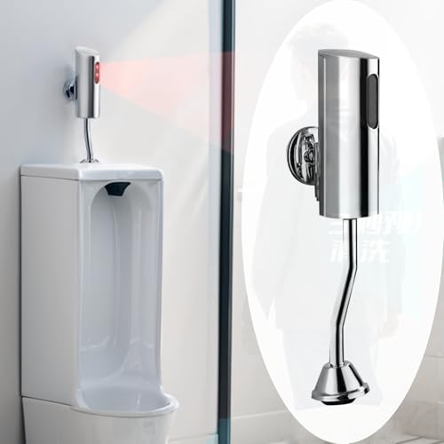 Urinario Válvula de Descarga Automático Inteligente, Válvula de Descarga Automática Infrarroja Sensor, Ahorro de Agua y Prevención de Olores, Válvula de Descarga de Pared para Inodoro de Hombre