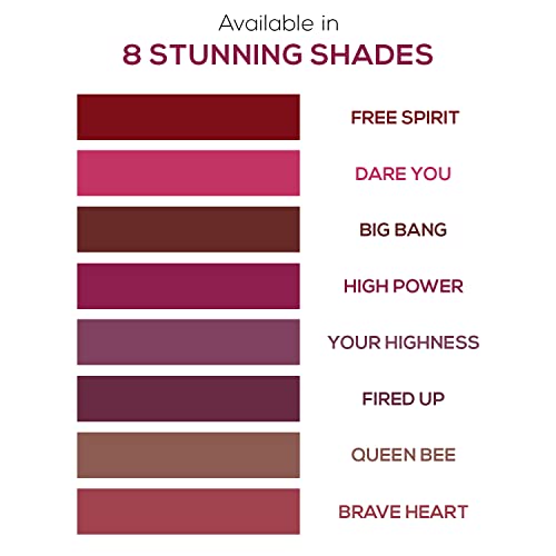Image of RENEE Stunner Matte Lipstick - High Power 4gm| Intense Color Pay Off, Full Coverage Long Lasting Weightless Velvety Formula with One Swipe Application| Enriched with Vitamin E & Hyaluronic Acid