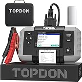 TOPDON BT600 Tester Batteria per Auto, Tester Batterie Auto con Stampante Professionale 12V 24V, con Test Batteria, Test di Avviamento e Carica per Batterie 100-2000CCA, Schermo da 3.5 pollici