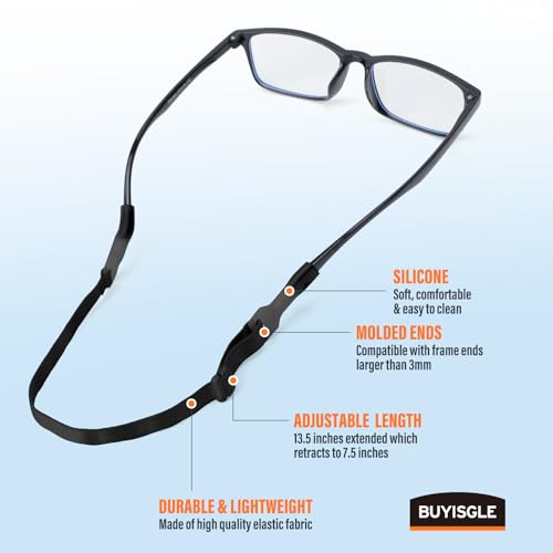 Buyisgle Alça para óculos de sol sem cauda - Alças ajustáveis para óculos de sol para homens e mulhe
