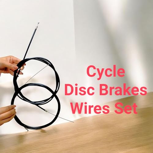Image of Cycle Disc Brake Cable Set - 140 cm Rear & 100 cm Front Durable Mechanical Disc Brake Wire for All Gear-Speed Bicycles - Black