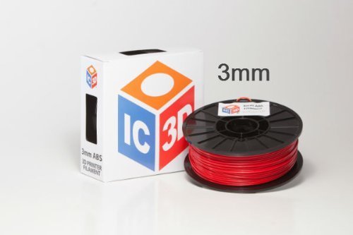 IC3D Red 2.85mm ABS 3D Printer Filament - 1kg Spool - Dimensional Accuracy +/- 0.05mm - Professional Grade 3D Printing Filament - Made in USA