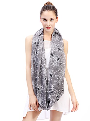 Halloween Spider and Web Print Women's Infinity Loop Scarf Lightweight3