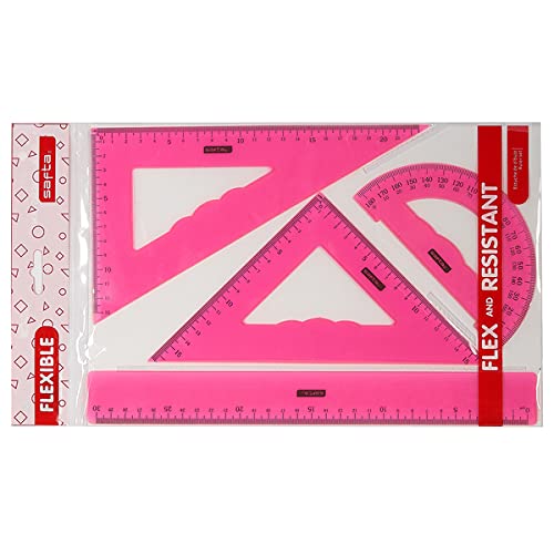Classic Stationery Assorted Flexible Rules Pencil Case 3 Colours, Multicoloured - Image 2