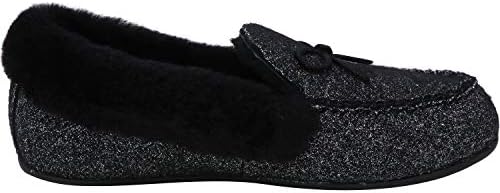 FitFlop Womens Clara Glimmerwool Moccasin Slipper Shoes, Black, US 6 | Image 1