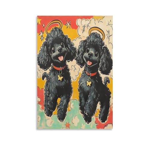 Toile de caniche 50x75cm pour habiller un mur vide de salon