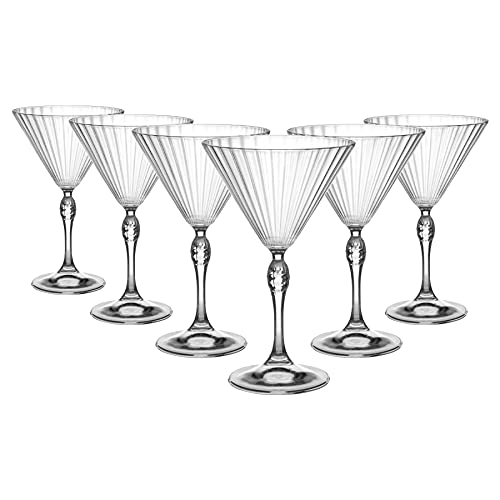 Bormioli Rocco America '20s Martini Glasses - Vintage Art Deco Co...