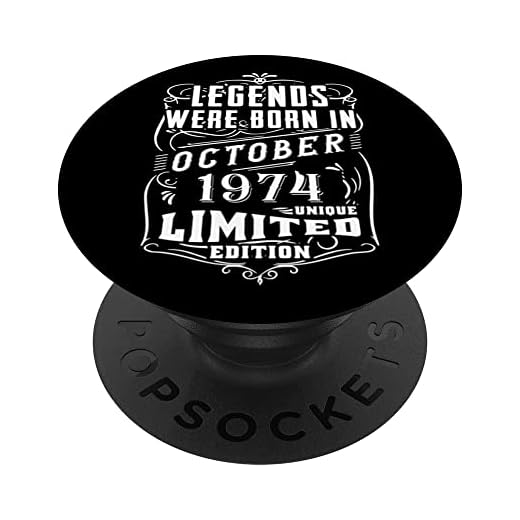Cumpleaños Octubre 1974 Edición Limitada Regalo Used Vintage PopSockets PopGrip Intercambiable