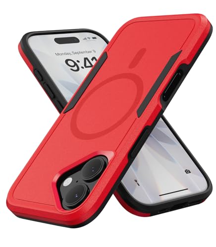 Coque iPhone 16 rigide MobNano DBM rouge noir protection arrière smartphone