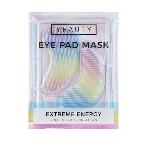 YEAUTY Extreme Energy Eye Pad Mask – Hydrogel Augenpads mit Koffein, Hyaluron & Peptidkomplex – Frischekick für Augenringe & Schwellungen – 1 Paar