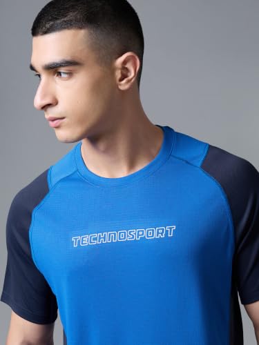 Image of TECHNOSPORT Men's Slim Fit Half Sleeve Crew Neck T-Shirt, TECHNOCOOL+ Quick Dry Moisture Wicking Stretchable Sports Gym and Casual Wear