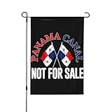 Bandera de jardín 'Canal de Panamá no está a la venta' de 30 x 45 cm. Letrero de jardín 'Amo el Canal de Panamá'. Banderas de casa. No se permite el uso de soportes.