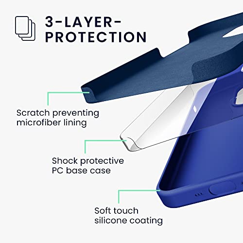 kwmobile Case for iPhone 14 Pro Max Case - Slim Soft TPU Silicone Cover - Works with Wireless Charging - Baltic Blue - Image 4