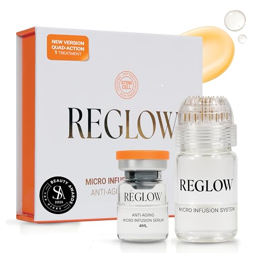 ReGlow Micro-Infusion with Quadra-Action Exosome & Stem Cell Serum for Face Facial Treatment for Radiance Smoother and Firmer-Looking Skin for All Skin Types 1 Treatment 4ml