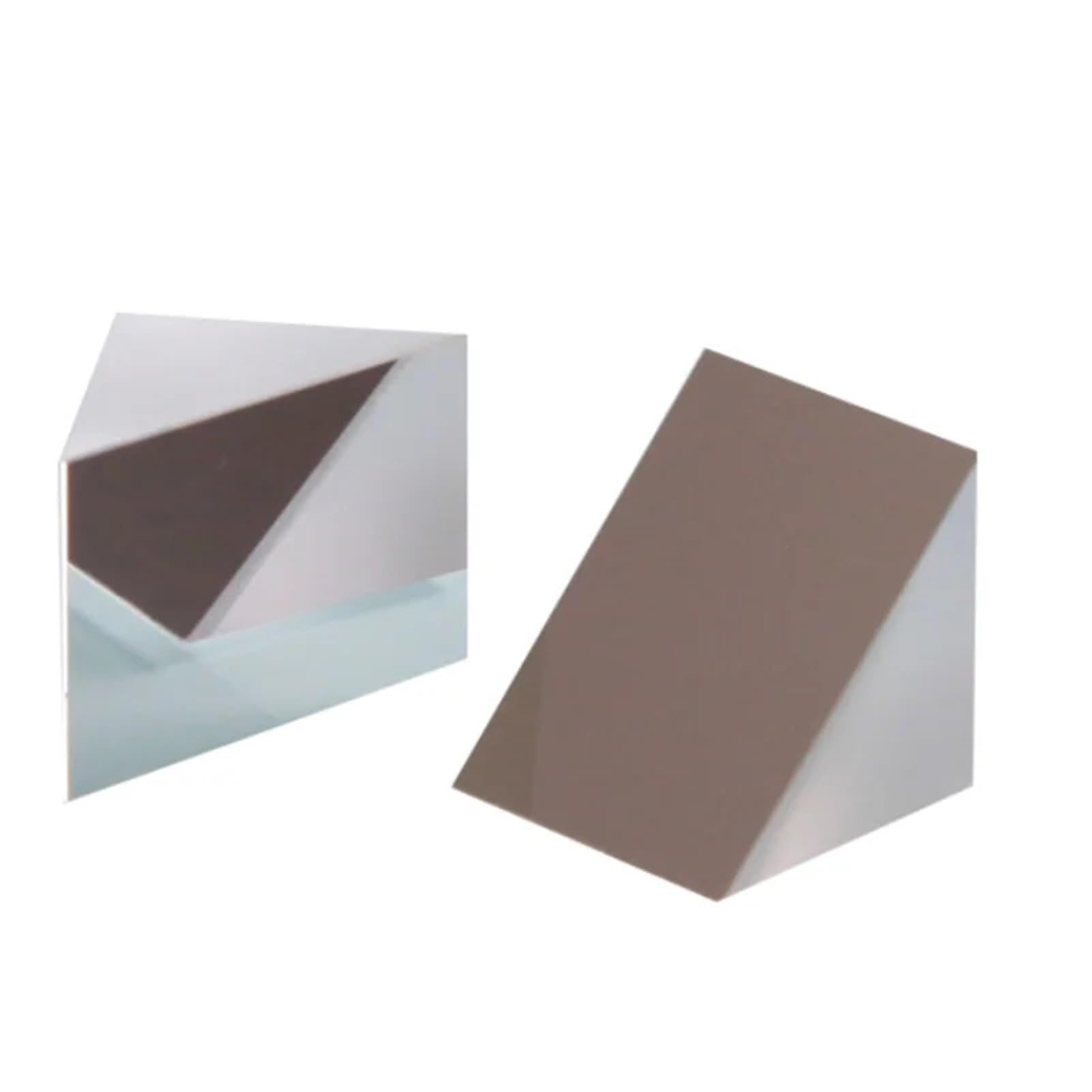 Prisme triangulaire à angle droit de haute précision – 50 mm, 40 mm, 30 mm, 25 mm, 20 mm, 15 mm – Verre optique avec revêtement en aluminium pour une meilleure réflexion (beige)