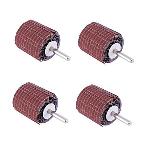 PRETYZOOM 4pcs Tool Grinding Sanding Wheel for Drill Grinder Cone Shape Abrasive Sandpaper Sanding Mops Woodworking Head Wheels Polishing Abrasive Wheel Brown Emery Cloth