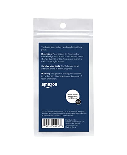 Image of Amazon Basics Toenail and Fingernail Clipper Set, Nail Clippers, Grooming Tool, Black