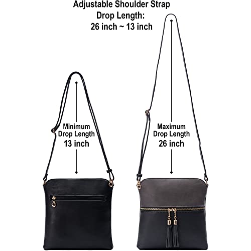Image of Solene Womens Lightweight Medium Crossbody Purse with Tassel, Perfect Size Crossbody Bags for Daily Use, travel