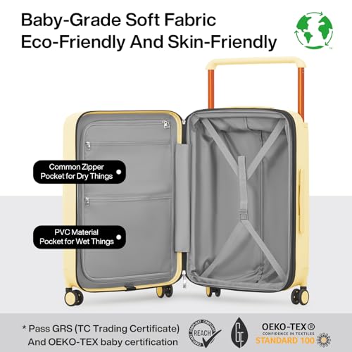 mixi Large Capacity Expandable Luggage Suitcases With Spinner Wheels,Upgrade Wide Handle PC Hardshell Rolling Travel Suitcase with TSA Lock, Checked-Medium 24-Inch の商品画像 2