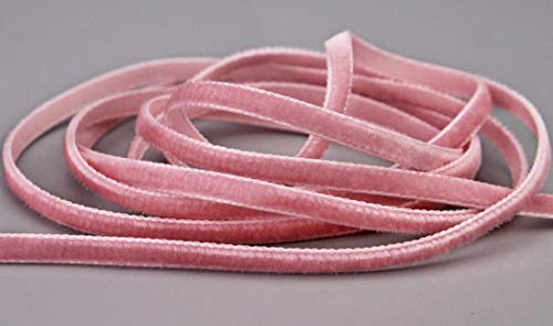 finemark 10 m x 5 mm, cinta de terciopelo rosa (645 rosa antiguo), cinta decorativa de terciopelo por un lado, cinta de terciopelo para coser y decorar Cover