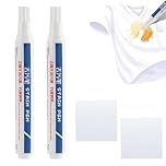 Stain Remover Pen, Portatile Smacchiatore, Penna Smacchiante Tessuti, Penna Smacchiante per Vestiti, Penna Smacchiante in Gel, 2 Pezzi Penna Smacchiatore per Vestiti con 2 Pezzi Panni in Microfibra