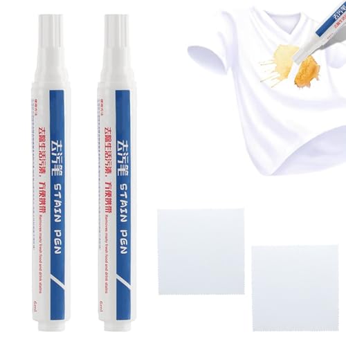Ropa Stain Remover Pen Lápiz Quitamanchas Lápiz Quita Manchas Quitamanchas Rotulador Portátil Quita Manchas para Ropa con Paño de Limpieza Quita Rápidamente las Manchas de Aceite Sangre Vino Tinto