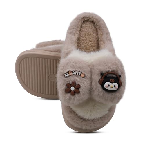 Image of VRITRAZ Women's Comfort Slip On Closed Toe Warm Winter House Clog Indoor Slipper with Cute Print and Degins