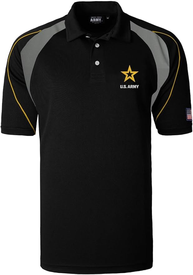 Malham US Army Breathable Golf Shirt, Black