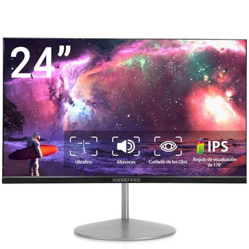 Image of 24 inch 1080p Monitor with Speakers, 75Hz Gaming Monitor, FreeSync Technology, 16.7 Million Colors, Eye-Care, Zero-Frame IPS Monitor with HDMI, Display Port, USB