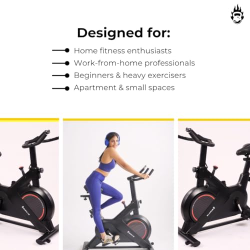 Image of Burnlab Ride Max Spin Bike|6KG Heavy-duty Flywheel | LED Screen Display | Adjustable Resistance & Heart Rate Sensor| Steel Frame |Max Weight Capacity: 120 kg | Quiet Belt-Driven System| Home Workout & Cardio| DIY Installation