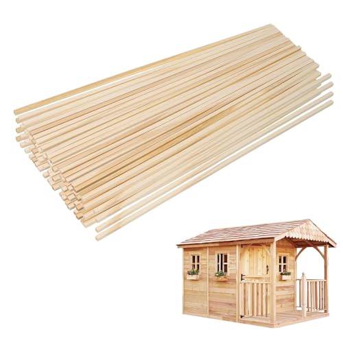 100 Pcs Wooden Sticks Balsa Wood Sticks Natural Wooden Square Dowel Stick for Carving Craft DIY Model Making Woodcraft Decorations (3 x 3 x 305 mm)