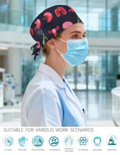 Image of Kousenpu Scrub Caps for Men, Adjustable Surgical Cap, Breathable Medical Hat for Doctors, Nurses & Healthcare Professionals