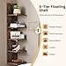 Giantex 5-Tier Wall Shelf, Vertical Floating Shelves, Storage Shelving Unit Display Rack, Wooden Wall-Mounted Organizer Book Shelf for Bedroom, Living Room, Bathroom, Home Decoration, Rustic Brown