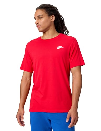 Nike M NSW Club tee T-Shirt, Hombre, University Red/White, L