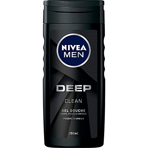 Nivea Men Deep Clean Shower Gel for Body, Face & Hair - The Bottle of 250 ml