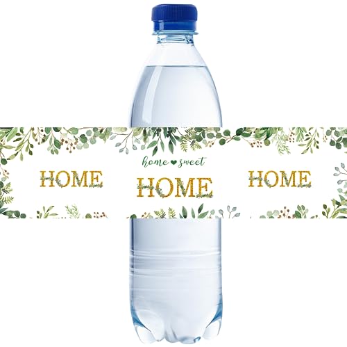 32pcs Greenery Home Sweet Home Water Bottle Labels, Cute House Wa...