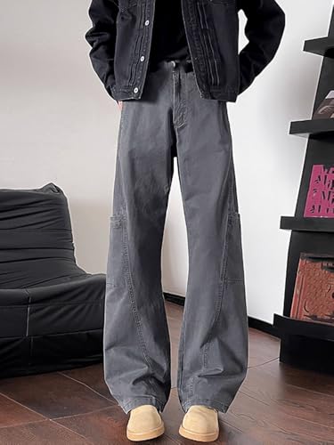 Men's Pants Spring American Retro Workwear Denim Straight-Leg Loose Casual Trouser for Men3