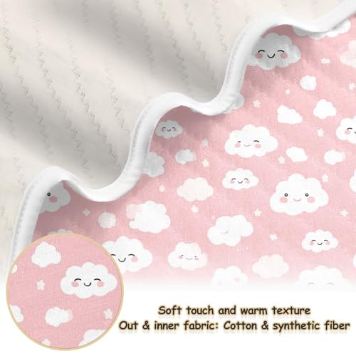 Image of Toddler Blanket for Boys Girls Soft Warm Multi Use Wrap Swaddle for Infant Toddler Kid Crib Bedding 30X40in Clouds