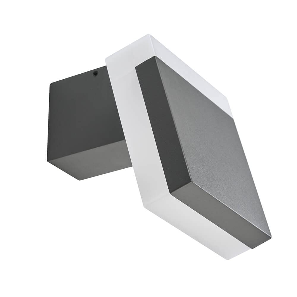 Trueshopping Biard Grey Square Wall Light - IP54 Waterproof Rated Modern Outside Light with Square Angled Design - Ideal for Porch, Front Door, Patio & Garden