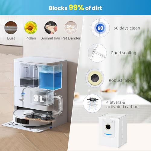 Image of 22 Pcs Accesories Kit for ECOVACS DEEBOT T30S / T30S PRO / T30S AI / T30S AI CARE Vacuum, Replacement Parts Include 1Rubber Brush, 4 Filters, 6 Pads, 6 T30S Dust Bag, 4 Side Brush and 1 Cleaning Tool