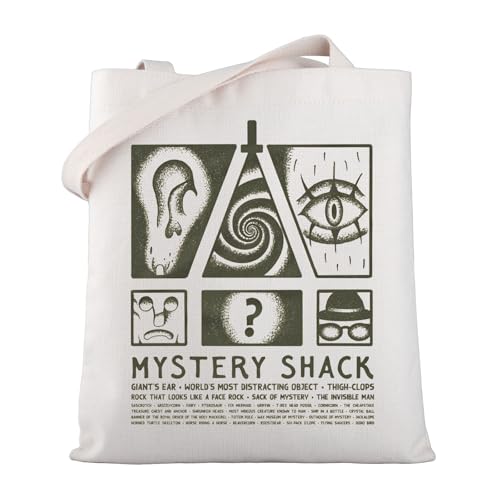 WSNANG Cartoon TV Series Gift Mystery Shack Tote Bag Mabel and Dipper Fans Reusable Grocery Bag Cartoon TV Series Fans Gift