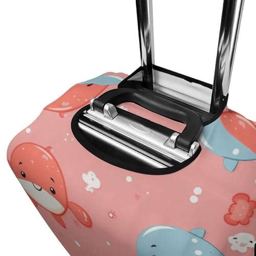 Housse de valise élastique lavable avec fermeture éclair R4 rose