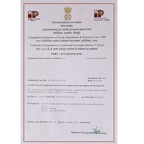 Ada Women’s Hand Embroidered Traditional Indian Chikankari Georgette Black Kurta/Kurti with Slip A131880 (XL)