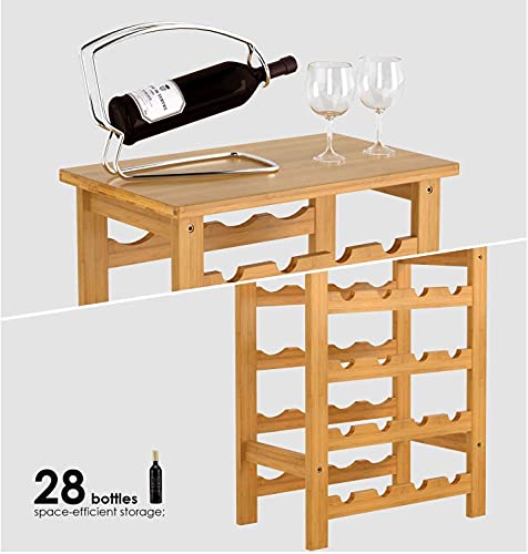 Soporte para 28 Botellas de Vino de Bambú 7 Niveles miniatura 4