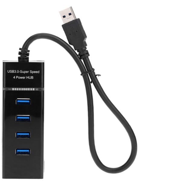TERABYTE 4 Port USB HUB SuperSpeed 3.0 High-Speed Multiport Slim USB Hub 1 feet Cable Length Adapter and Led Indicator Compatible for Pendrive, Mouse, Keyboards, Mobile, Tablet (Black) 08