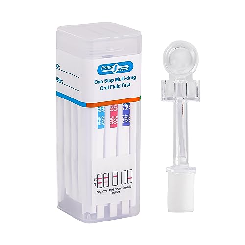 PrimeScreen Drug Testing Kits 7 in 1 Saliva Drug Test Oral Fluid Testing for Cannabis Cocaine Speed Heroin Oxy PCP MET 1 Pack