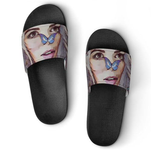 Claquettes Femme Papillon : Pantoufles de Bain et Sandales de Maison Confortables