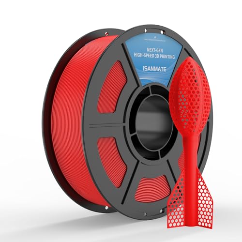 Image of iSANMATE HS TPU Filament 1.75mm, Red TPU 95A HF High Speed, 1kg | Flexible Tough Wear-Resistant Elastic; HF TPU 50-200mm /s; Compatible with Bambu Lab and Most FDM 3D Printer; for TPU Beginner