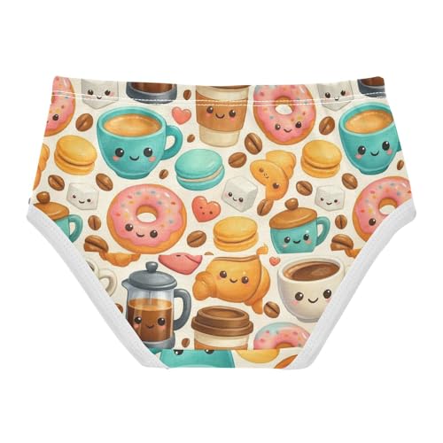 Joisal Cotton Toddler Girls Underwear Cute Cartoon Coffee Cups Panties Little Girl Fun Undies Kids Briefs 2t2
