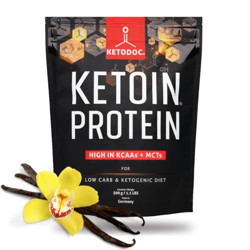 KETOIN - Das Eiweiß für Keto - ketogenes Proteinkonzentrat für Ketose - Proteinshake für verschiedene Diäten und als Ergänzung zum Sport - mit KCAA & MCT - Vanille 500g